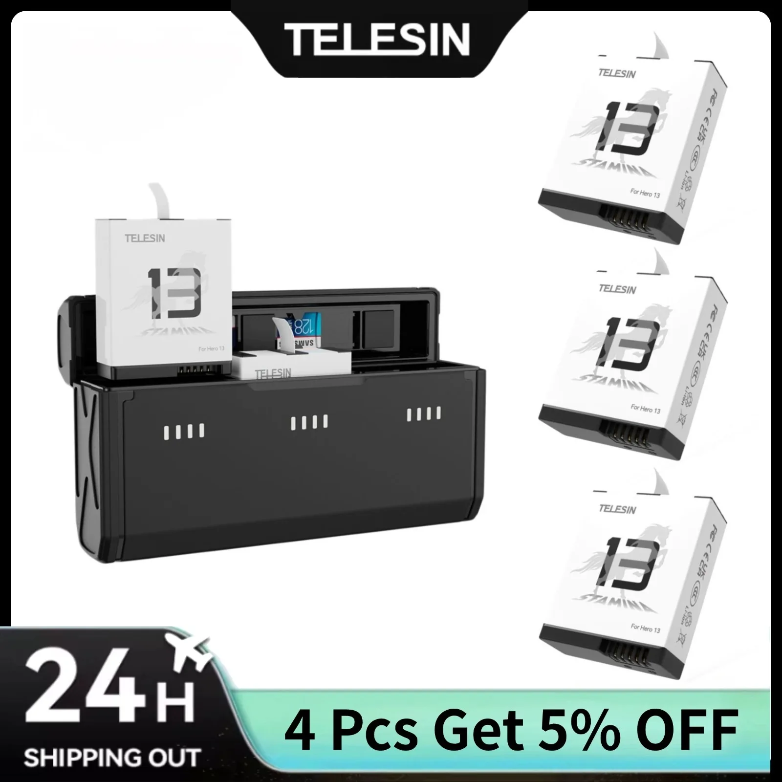 Gopro Action Camera Hero 11 Black - TELESIN – boîtier de charge rapide