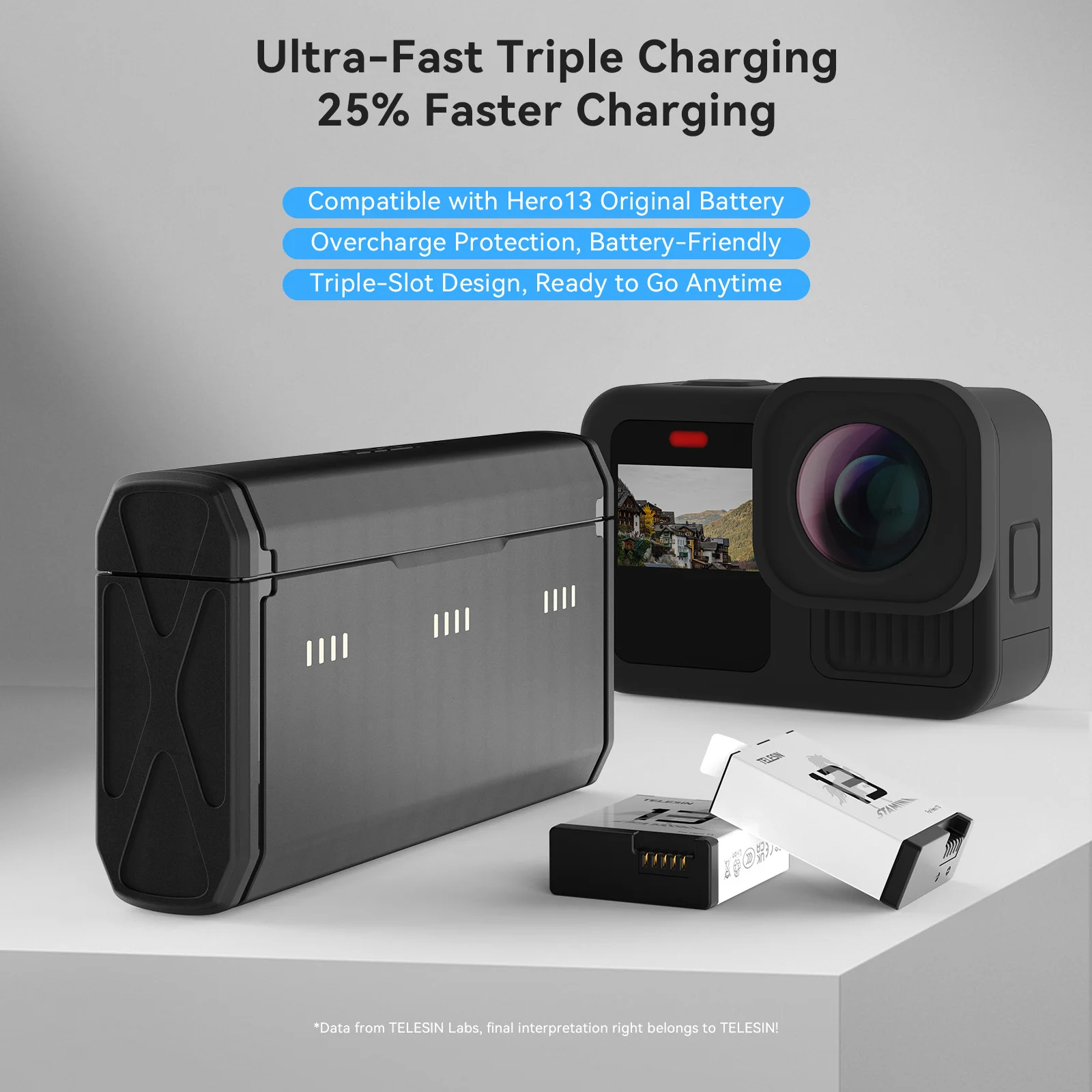 TELESIN – boîtier de charge ra - Gopro Action Camera Hero 11 Black avis et prix