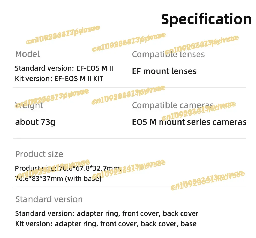 Nouvel adaptateur d'objectif a - Lens Adapter Ring avis et prix